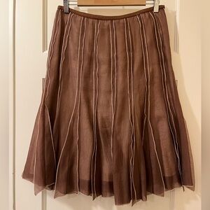 Nic + Zoe • Mauve Pleated Sheer Midi Skirt • Women’s 10